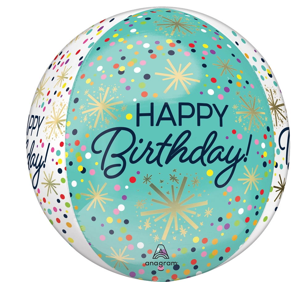 Balão Foil Orbz 38x40cm Confetti Sprinkle Birthday