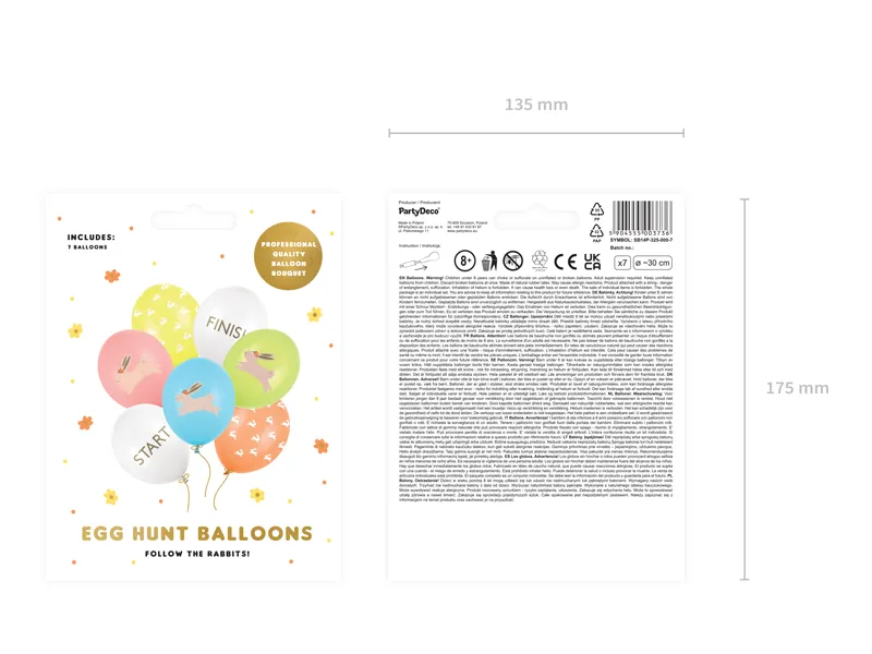 6 Balões Latex 30cm Caça ao Ovo - Páscoa