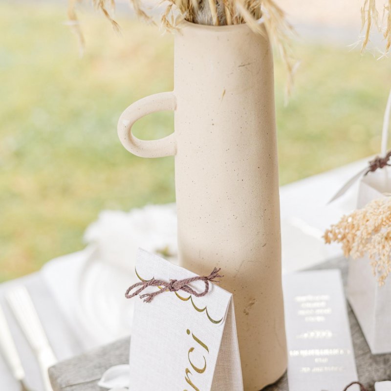 Vaso de grés Creme Rerracota 27x8cm