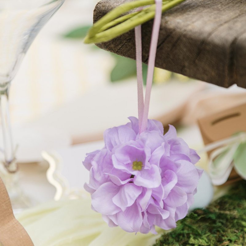 3 Hortênsias 6,5cm Amarela, Lilás e Rosa