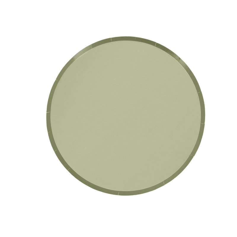 6 Pratos 22,5cm Verde Cinza e Sálvia