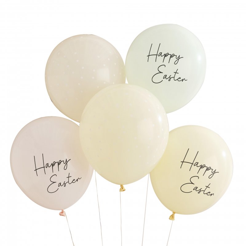 5 Balões Latex Happy Easter
