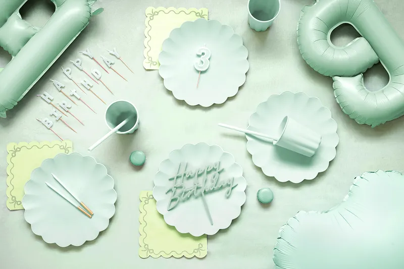 Topo de Bolo Happy Birthday Acrilico 16,5cm Verde Mate