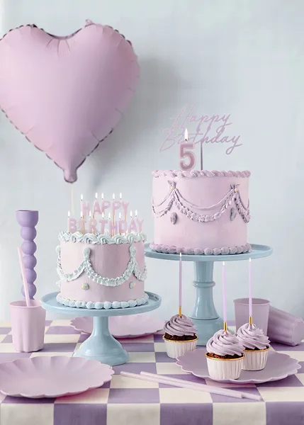 Topo de Bolo Happy Birthday Acrilico 16,5cm Lilás