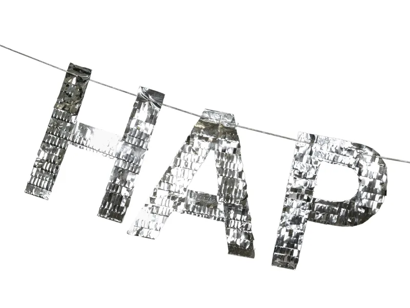 Grinalda com Franjas Happy Birthday 2,2m Prateada