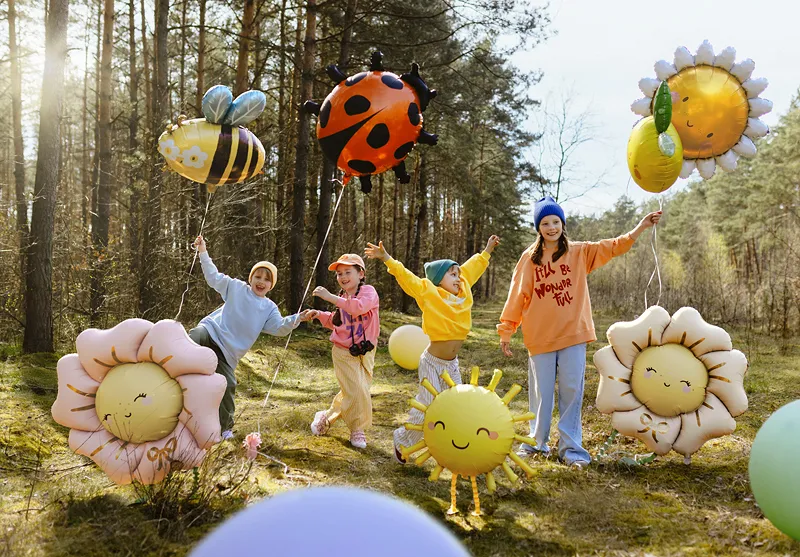 Balão Foil 104cm Flor Blush - Walking Balloon