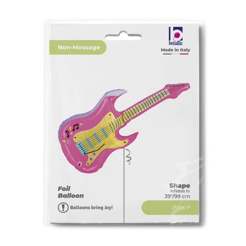 Balão Foil 97x52cm Guitarra Rosa