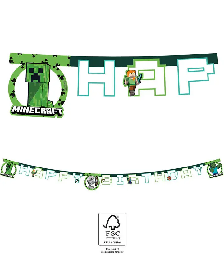 Grinalda Happy Birthday 200cm Minecraft