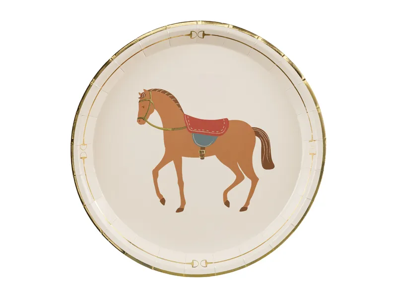 6 Pratos 23cm Cavalos