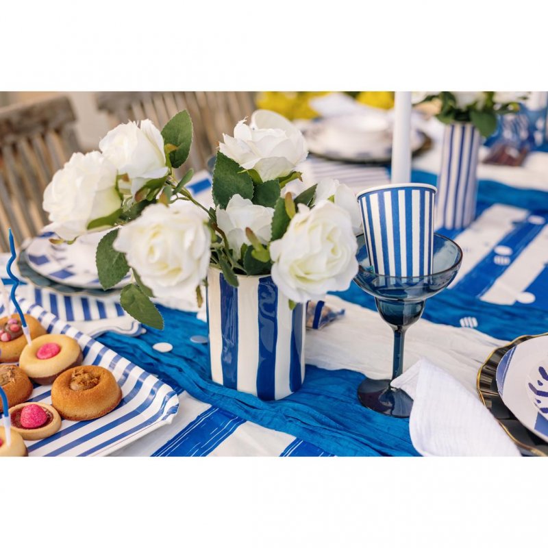 6 Copos 255ml Mix&Match - Riscas Azuis