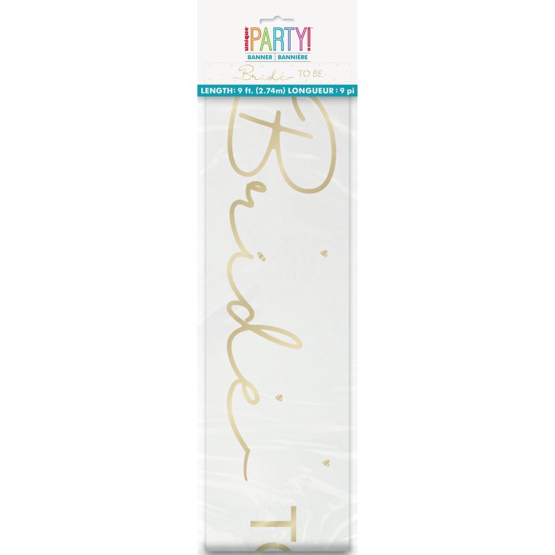 Faixa 2,74m Bride To Be Branca & Dourada