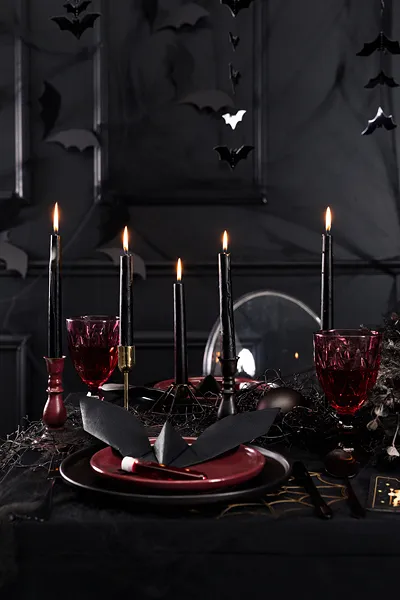 10 Velas Decorativa 24cm Preta - Halloween