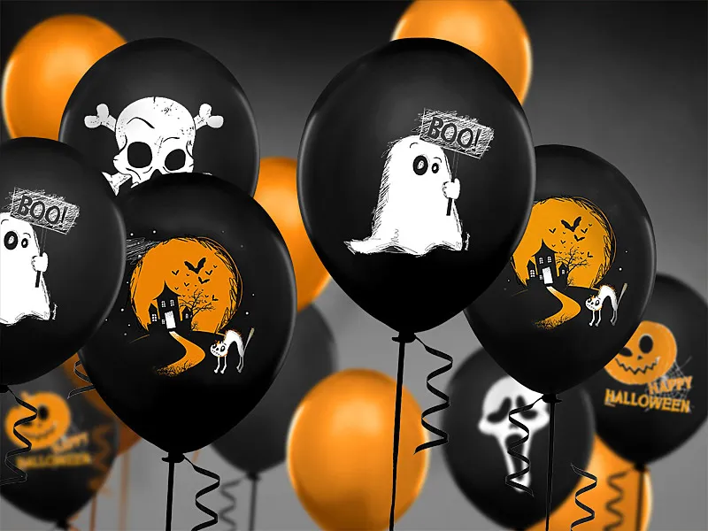 6 Balões Látex 30cm Fantasma - Halloween