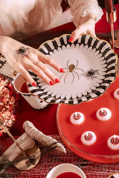 6 Pratos 23cm Spider - Halloween