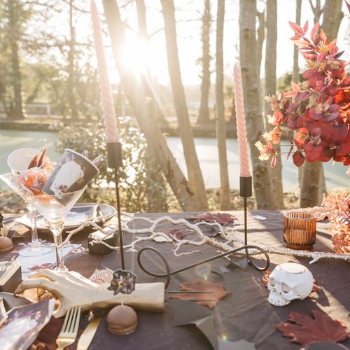 Suporte de Vela Duplo Metal Preto 27,5x30cm