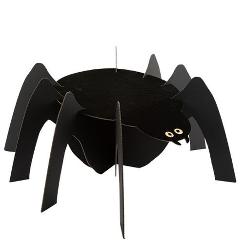 Cupcake Stand Aranha Papel e Veludo Preto 25x50x55cm Halloween