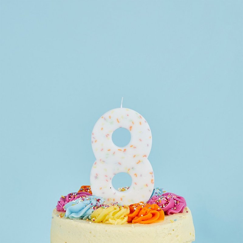 Vela de Aniversário Gigante 14cm Sprinkles nº8