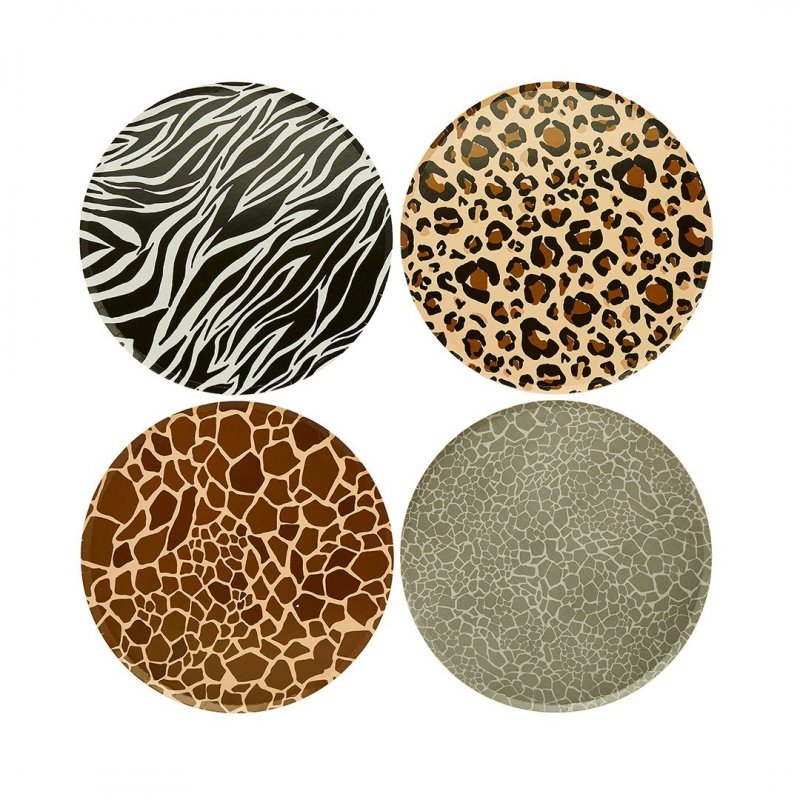 8 Pratos 22,5cm Animal Print