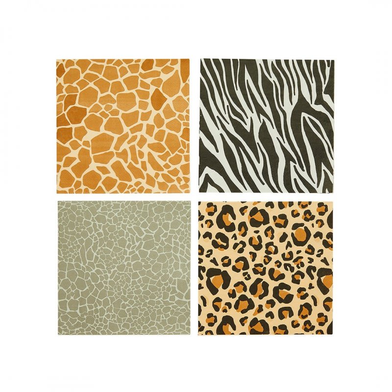 16 Guardanapos 16,5cm Animal Print