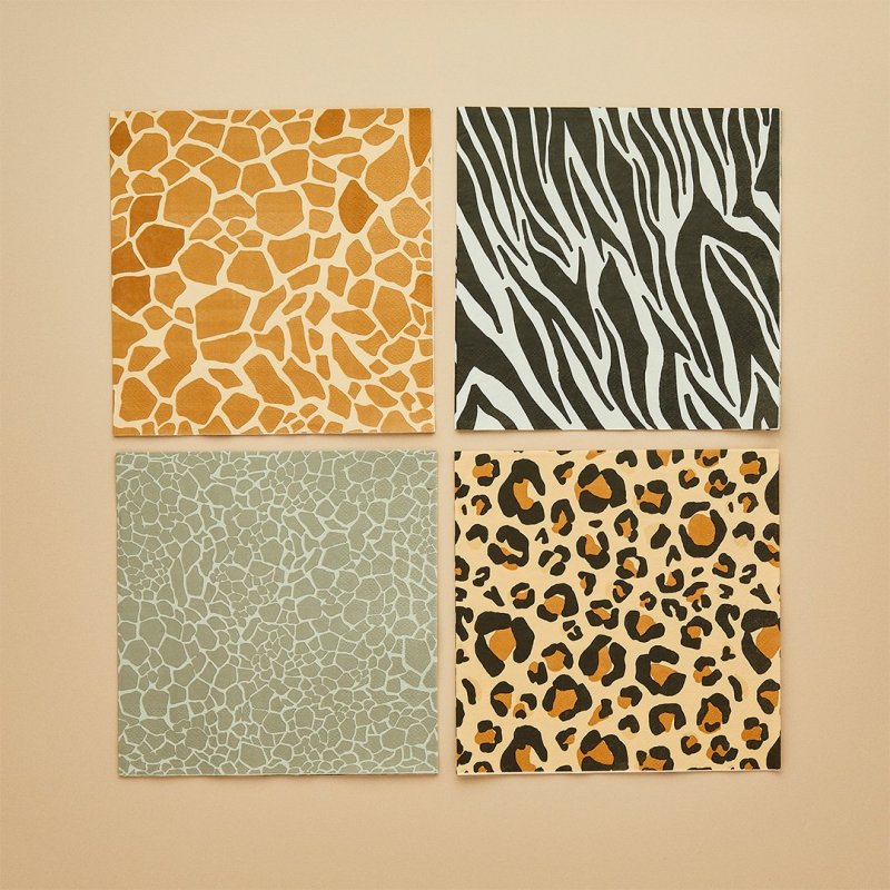 16 Guardanapos 16,5cm Animal Print