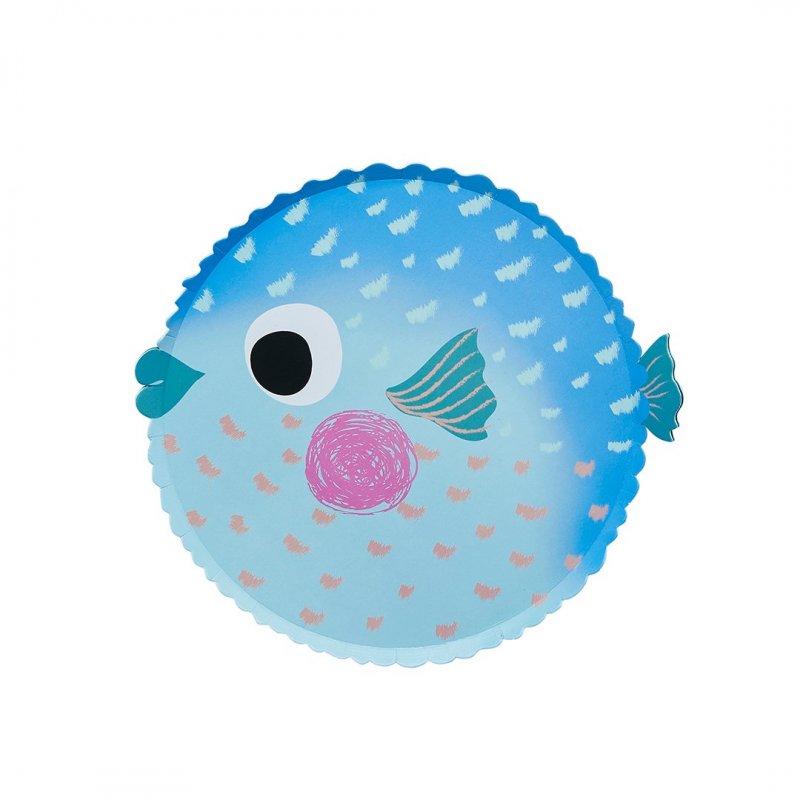 8 Pratos 23x26cm Puffer Fish - Sea Friends