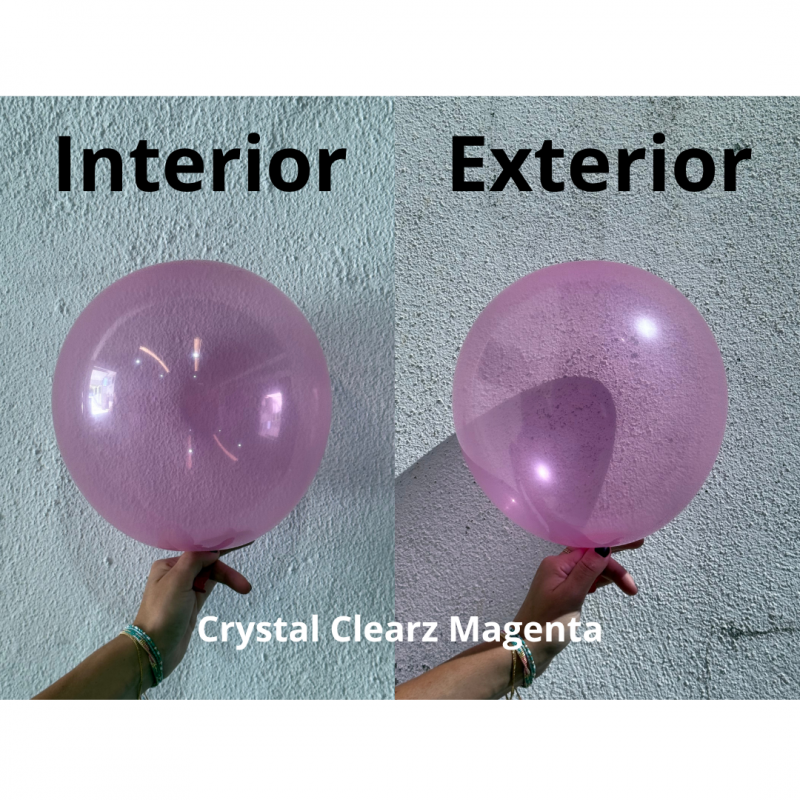 100 Balões latex 5'' (12cm) Crystal Clearz™ Magenta
