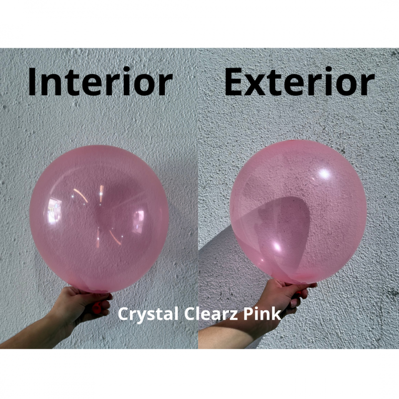 100 Balões latex 5'' (12cm) Crystal Clearz™ Pink