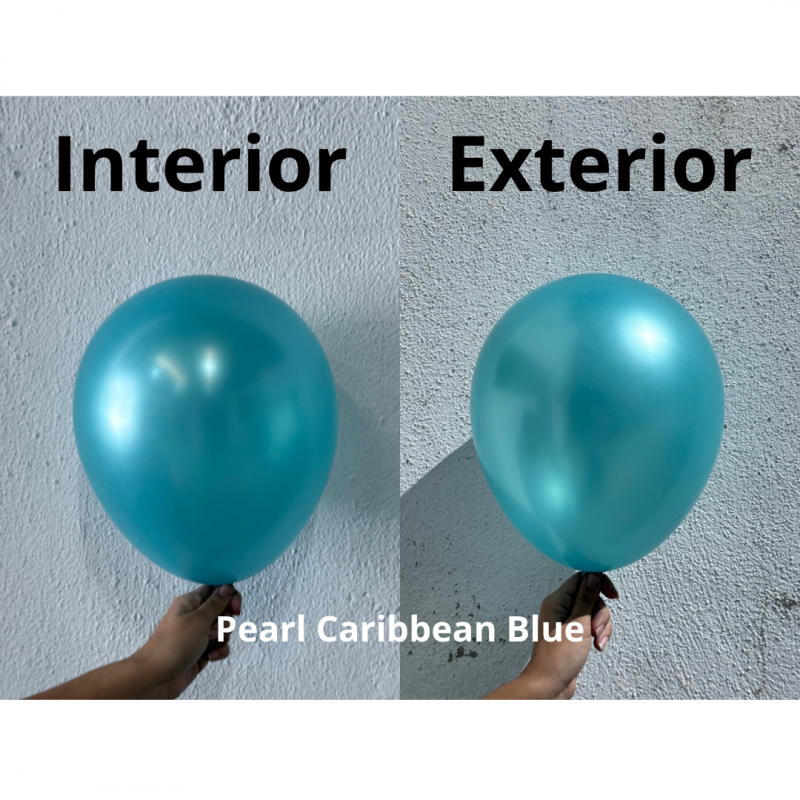 100 Balões latex 5'' (12cm) Pearl Caribbean Blue