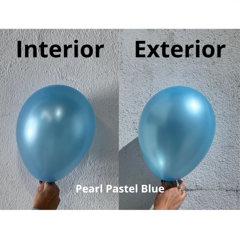 100 Balões latex 5'' (12cm) Pearl Pastel Blue