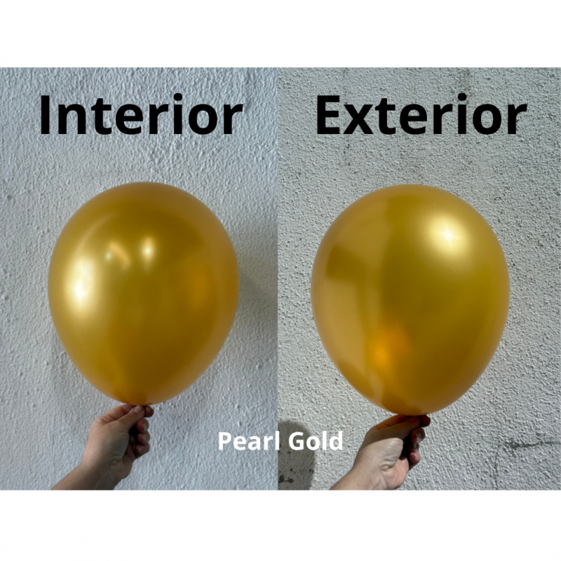 100 Balões latex 5'' (12cm) Pearl Gold