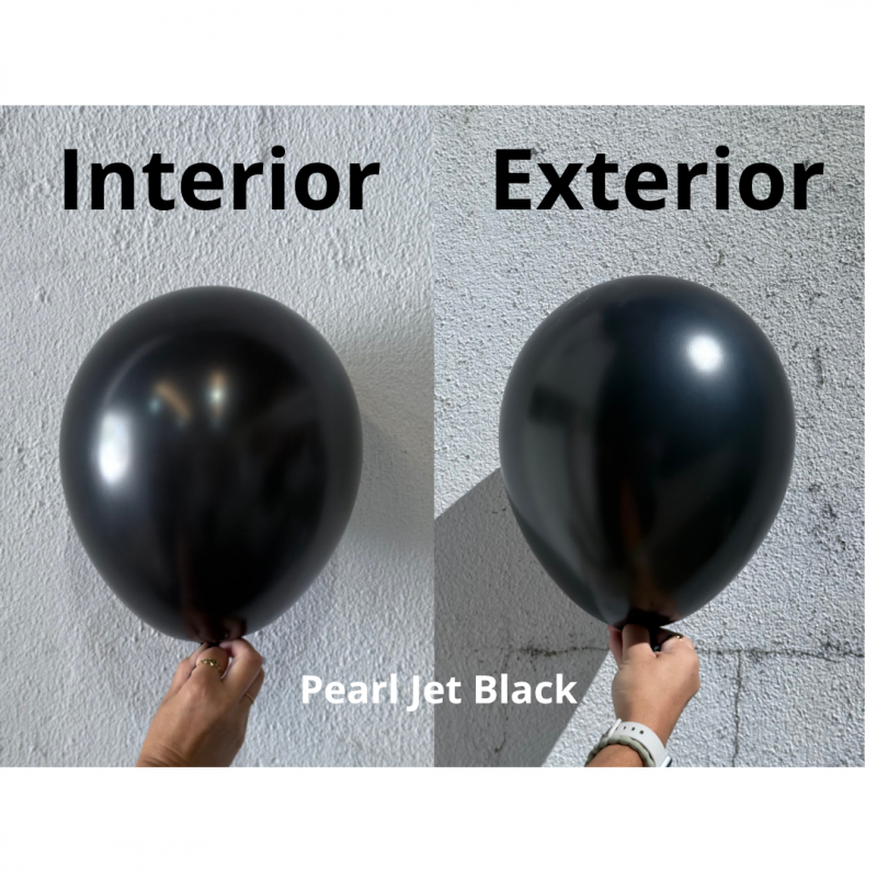 50 Balões latex 11'' (28cm) Pearl Jet Black
