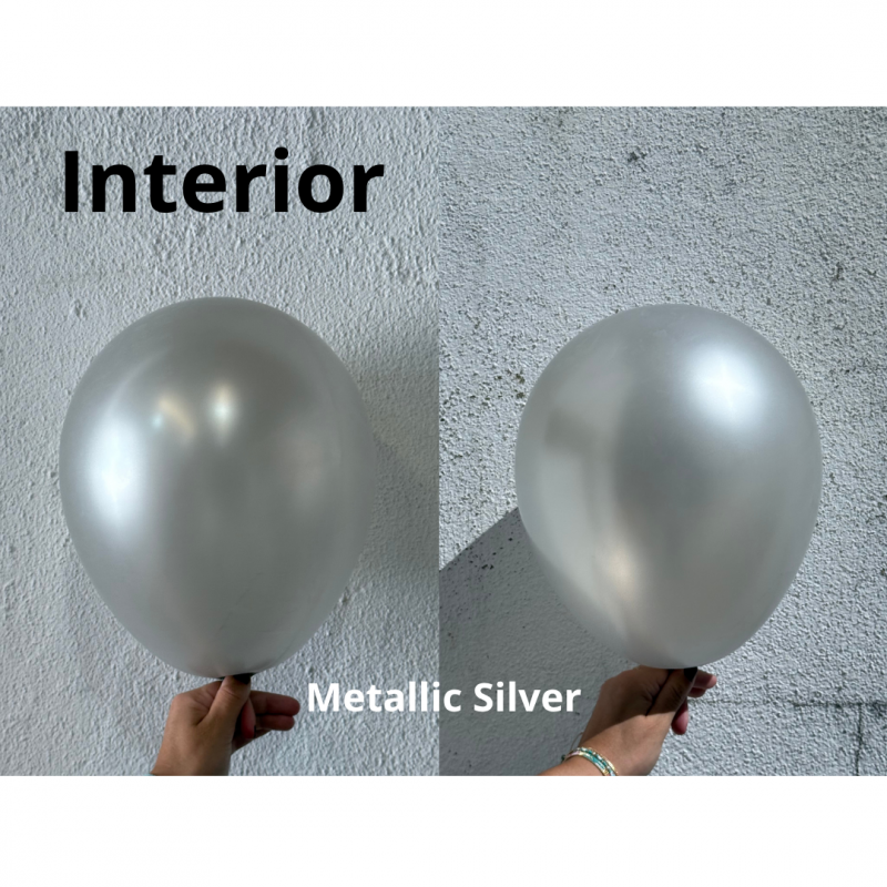 100 Balões latex Modelar 260 Metallic Silver