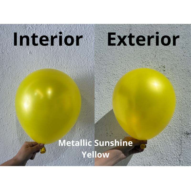 100 Balões latex 5'' (12cm) Metallic Sunshine Yellow