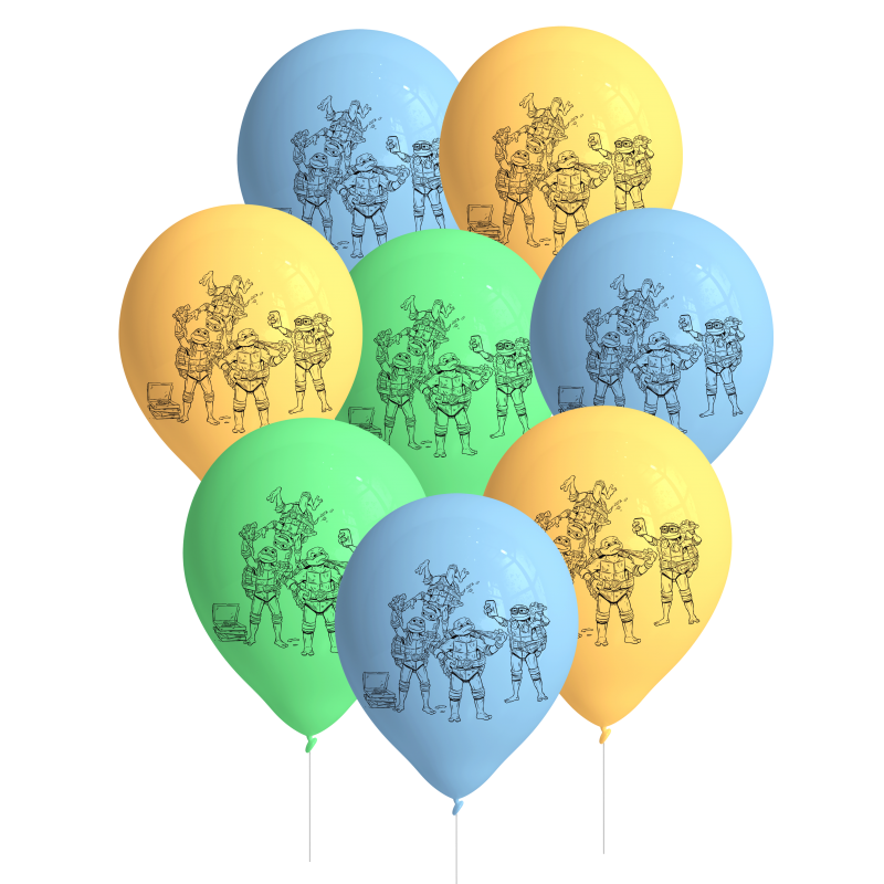 8 Balões Latex 11'' Tartarugas Ninja