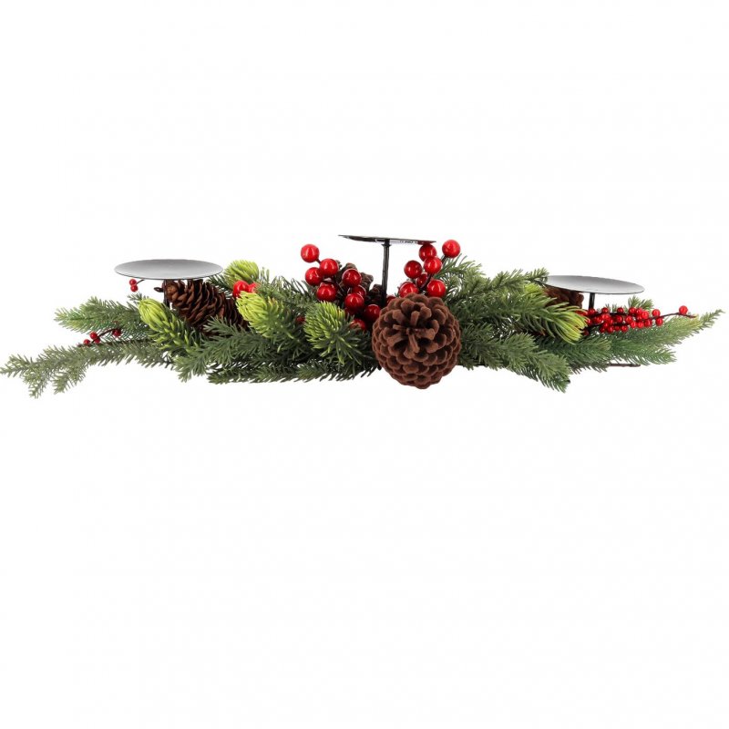 3 Castiçais metal 60cm Natal