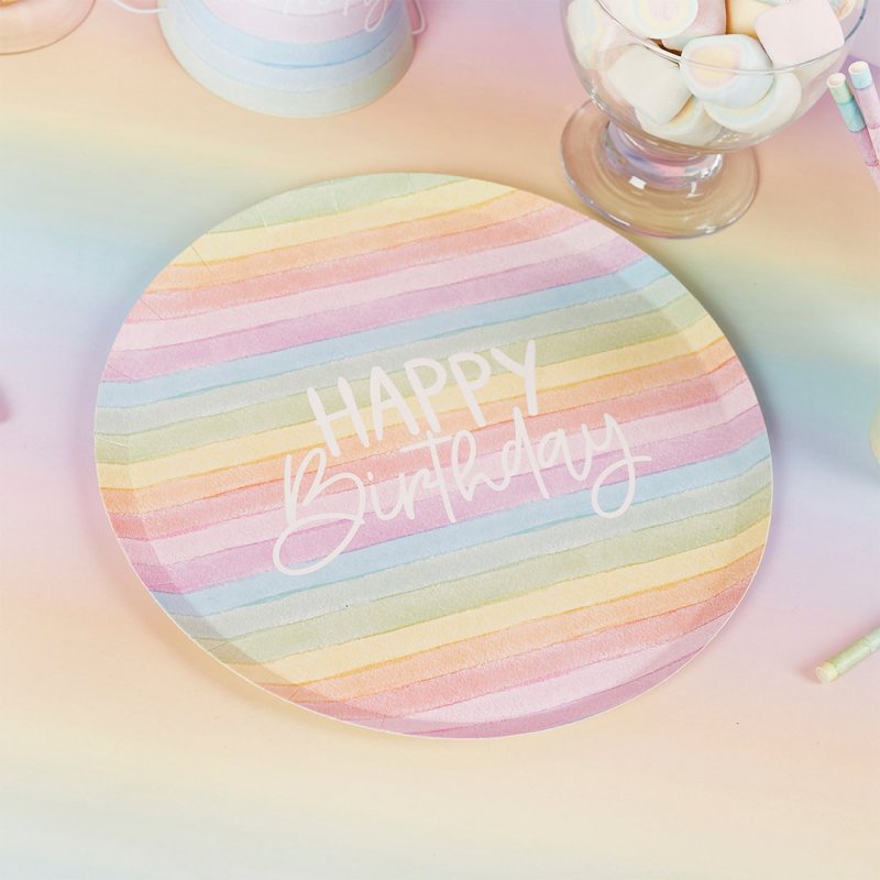 8 Pratos 22,5cm Eco Rainbow