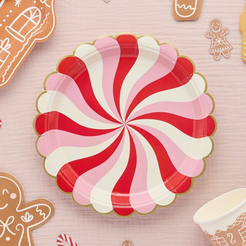 8 Pratos Candy Swirl
