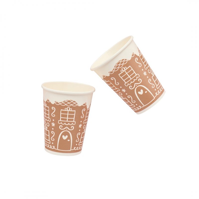 8 Copos 250ml Gingerbread House
