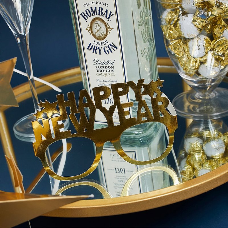 10 Óculos Happy New Year Dourados