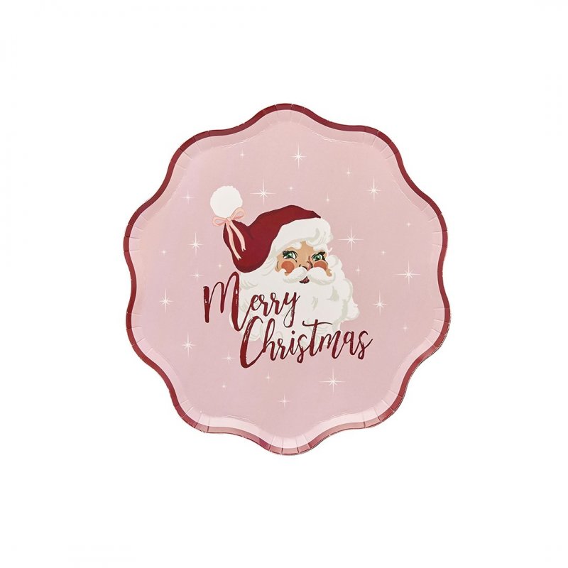 8 Pratos Vintage Santa