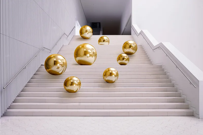 Aluguer de Mirror Ball PVC 60cm Dourado