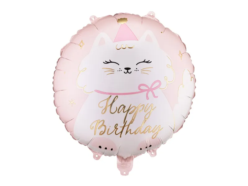 Balão Foil 35cm Happy Birthday - Gato