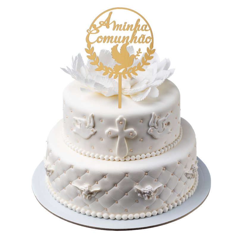 Topo de Bolo 15x10cm A Minha Comunhão