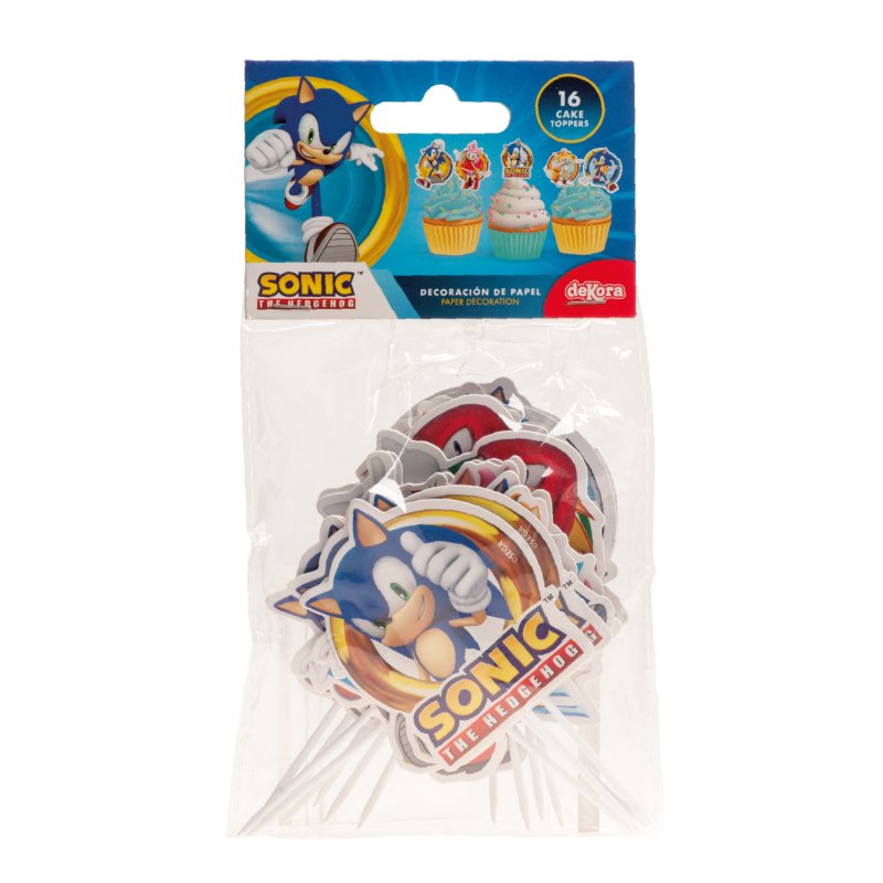 16 Topos de Bolo Sonic The Hedgehog