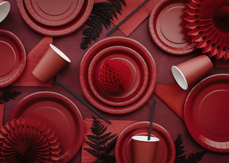 6 Copos 250ml Vermelho Escuro