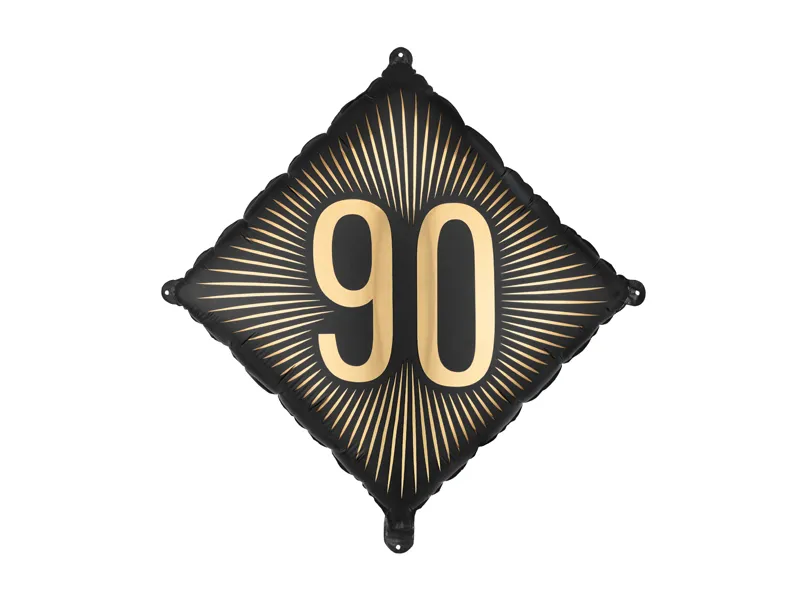 Balão Foil 46cm Preto - 90º Aniversário