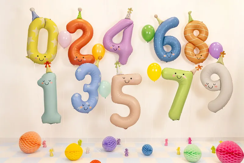 Balão Foil 86cm Smile com Chapéu Nº1 Verde Menta