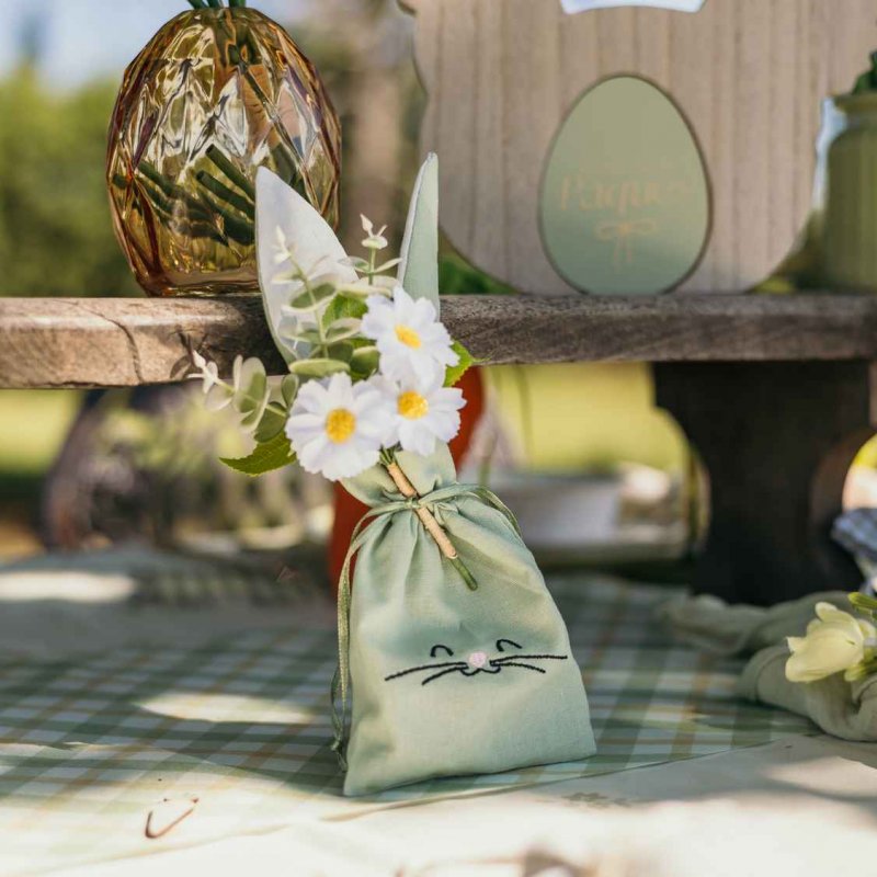 3 Saquinhos Orelhas de Coelho Tecido
