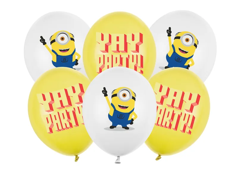 6 Balões Látex 30cm Minions