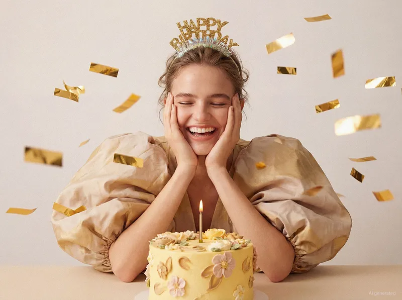 Bandolete Happy Birthday 14,5x19 cm Dourado